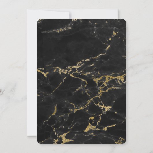 Elegant Black & Gold Marble met couponschoen Kaart (Achterkant)