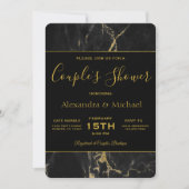 Elegant Black & Gold Marble met couponschoen Kaart (Voorkant)