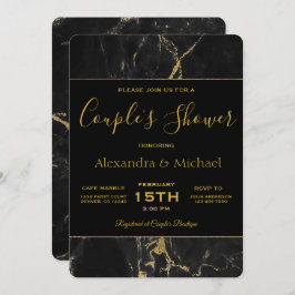 Elegant Black & Gold Marble met couponschoen Kaart