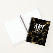 Elegant Black Gold Marble Sketchbook Notitieboek (Binnen)