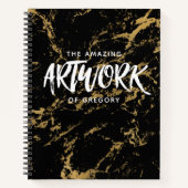 Elegant Black Gold Marble Sketchbook Notitieboek (Voorkant)