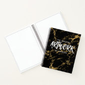 Elegant Black Gold Marble Sketchbook Notitieboek (Binnen)