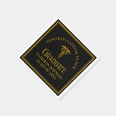 Elegant Black Gold Medical School Graduation Party Servet (Hoek)