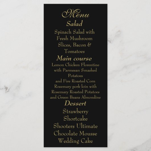 Elegant Black & Gold Menu card (Voorkant)