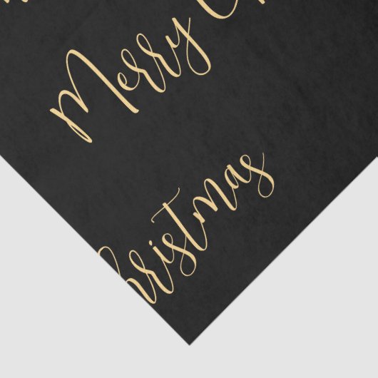 Elegant Black Gold Merry kerst Tissuepapier (Detail)