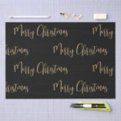 Elegant Black Gold Merry kerst Tissuepapier (Craft)