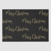 Elegant Black Gold Merry kerst Tissuepapier (Voorkant)