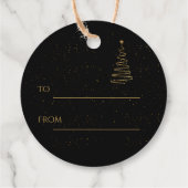 Elegant Black Gold Merry-kerstboom Star Gift Bedankjes Labels (Achterkant)
