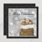 Elegant Black Gold Merry-kerstfeestkaarten Feestdagenkaart (Voorkant / Achterkant)