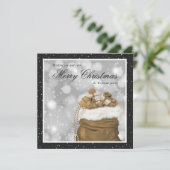 Elegant Black Gold Merry-kerstfeestkaarten Feestdagenkaart (Staand voorkant)