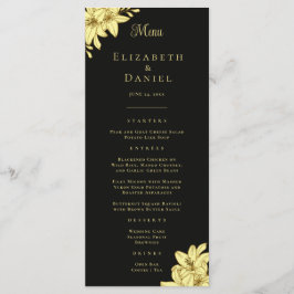 Elegant Black & Gold met Lilies Wedding Menu