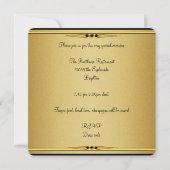 Elegant Black Gold Metal 50th Birthday Party Kaart (Achterkant)
