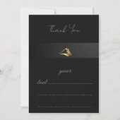 Elegant Black & Gold Minimalist Thank You Card Bedankkaart (Voorkant)