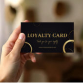 Elegant Black & Gold Modern Customer Reward Klantenkaartje