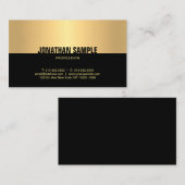 Elegant Black Gold Modern, geavanceerde Sjabloon Visitekaartje (Voorkant / Achterkant)