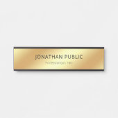 Elegant Black Gold Modern Glamor Luxury Hanging Deurbordje (Voorkant)