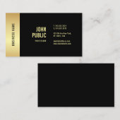 Elegant Black Gold Modern Glamour Sjabloon Cool Visitekaartje (Voorkant / Achterkant)