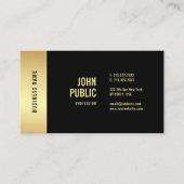 Elegant Black Gold Modern Glamour Sjabloon Cool Visitekaartje (Voorkant)