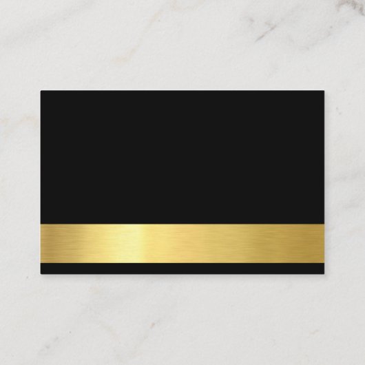 Elegant Black Gold Modern Luxe Professional Plain Visitekaartje (Achterkant)