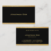 Elegant Black Gold Modern Minimaliserende Sjabloon Visitekaartje (Voorkant / Achterkant)