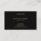 Elegant Black Gold Modern Minimalist Professional Visitekaartje (Achterkant)