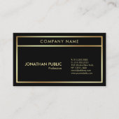 Elegant Black Gold Modern Professional Plain Visitekaartje (Voorkant)