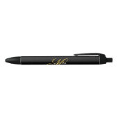 Elegant Black Gold Monogram (aangepast script) Zwarte Inkt Pen (Bovenkant)