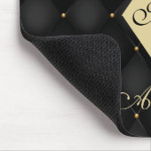 Elegant Black Gold Monogram afgetufte Muismat (Hoek)