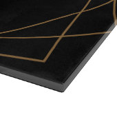 Elegant Black Gold Monogram Geometric Name Script Snijplank (Hoek)