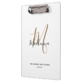 Elegant Black Gold Monogram Girly Script Name Klembord (Links)