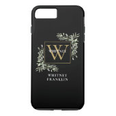 Elegant Black Gold Monogram Greeneralized Case-Mate iPhone Case (Achterkant)
