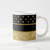 Elegant Black & Gold Monogram Grote Koffiekop (Rechts)