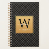 Elegant Black Gold Monogram Initiaal 2023 Planner (Voorkant)