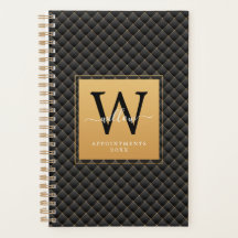 Elegant Black Gold Monogram Initiaal 2023