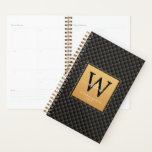 Elegant Black Gold Monogram Initiaal 2023 Planner<br><div class="desc">Elegant Black Gold Monogram Initiaal Script Trendy Planner. Biedt een luxe zwarte en gouddiamantpatroon achtergrond.</div>