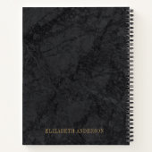 Elegant Black Gold Monogram Initiaal Notitieboek (Achterkant)