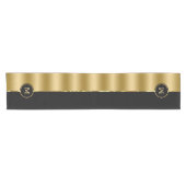 Elegant Black & Gold Monogram Korte Tafelloper (Horizontaal)