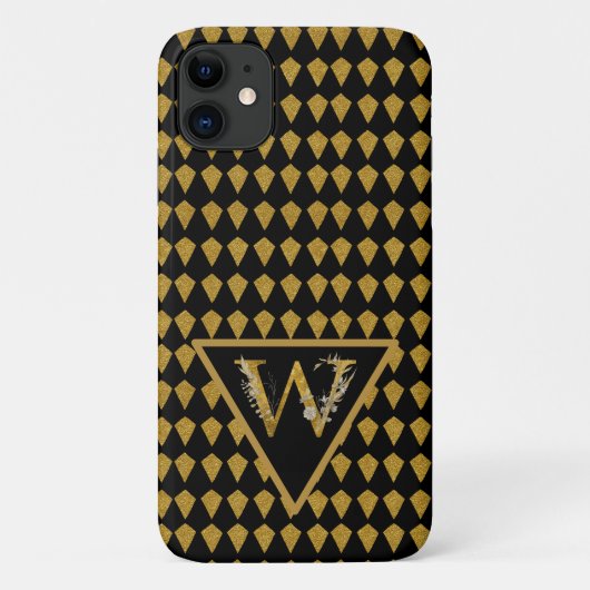 Elegant Black & Gold Monogram Letter "P" Case-Mate iPhone Case (Achterkant)