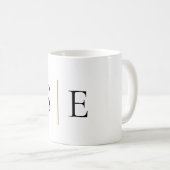 Elegant Black Gold Monogram Minimalist Koffiemok (Voorkant rechts)