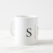 Elegant Black Gold Monogram Minimalist Koffiemok (Voorkant links)