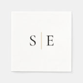 Elegant Black Gold Monogram Minimalist Servet (Voorkant)