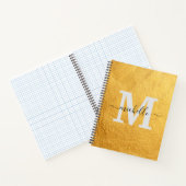 Elegant Black Gold Monogram Naam Notitieboek (Binnen)