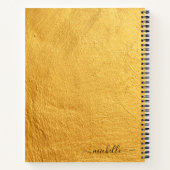 Elegant Black Gold Monogram Naam Notitieboek (Achterkant)