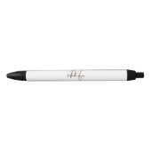 Elegant Black Gold Monogram, naam stijlvol script Zwarte Inkt Pen (Voorkant)