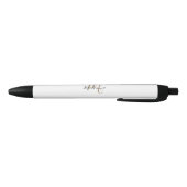 Elegant Black Gold Monogram, naam stijlvol script Zwarte Inkt Pen (Bodem)
