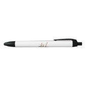Elegant Black Gold Monogram, naam stijlvol script Zwarte Inkt Pen (Bovenkant)