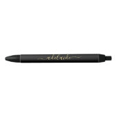 Elegant Black Gold Monogram, naam stijlvol script Zwarte Inkt Pen (Voorkant)