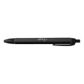 Elegant Black Gold Monogram, naam stijlvol script Zwarte Inkt Pen (Bodem)