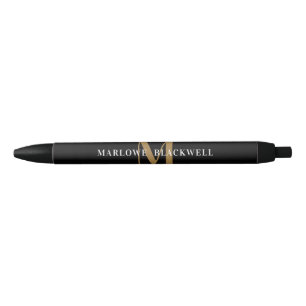 Elegant Black Gold Monogram Naam zwart Zwarte Inkt Pen