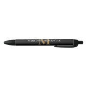 Elegant Black Gold Monogram Naam zwart Zwarte Inkt Pen (Bodem)